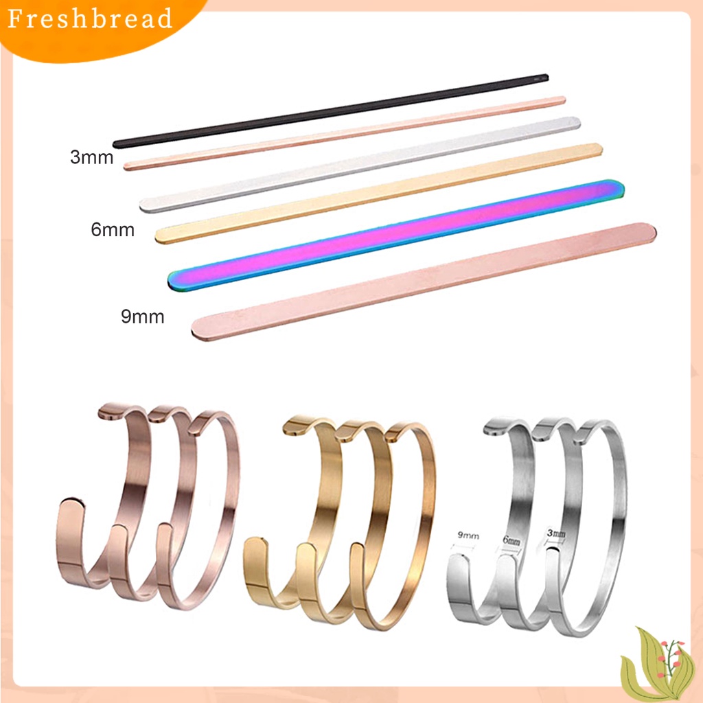 &lt; Freshbread &gt; Cuff Bangle Daya Tahan Tinggi Karat-Bukti Stainless Steel Stamping Ukiran DIY Kosong Manset Gelang Dekorasi Hadiah Ulang Tahun