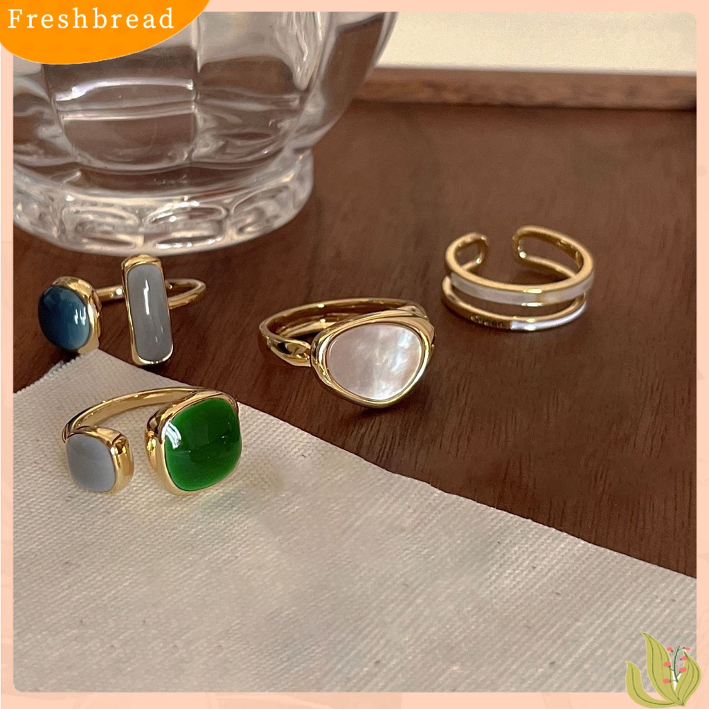 &lt; Freshbread &gt; Cincin Jari Pembukaan Perhiasan Adjustable Cincin Geometris Gaya Jepang Indah Anti Luntur Untuk Pesta