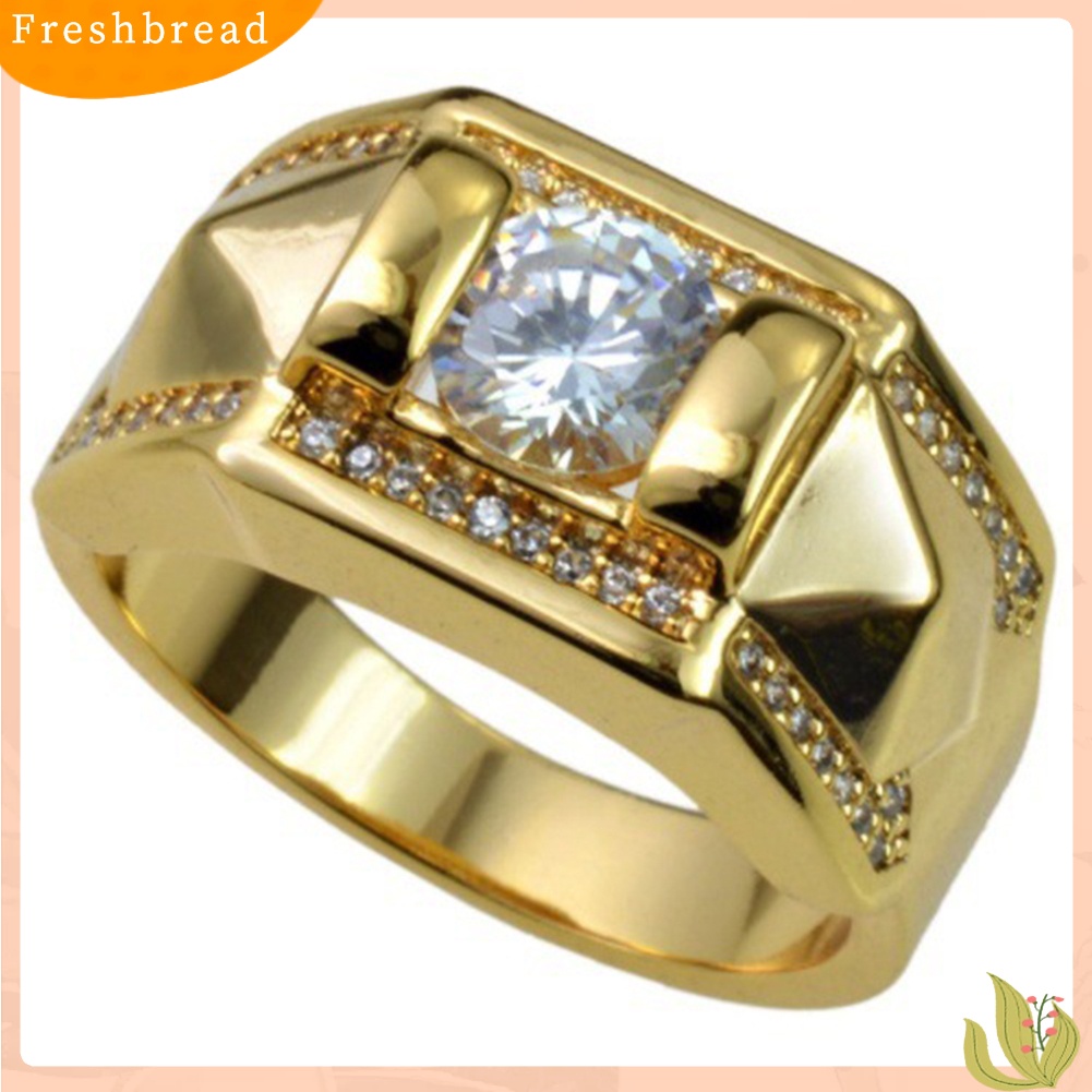 &lt; Freshbread &gt; Fashion Berlian Imitasi Pria Wanita Pertunangan Pernikahan Cincin Pasangan Jari Perhiasan Hadiah