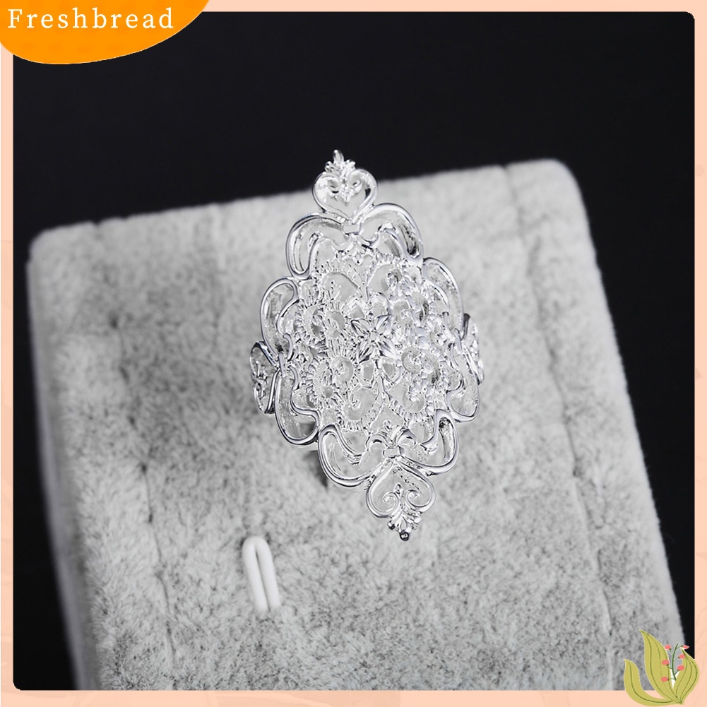 &lt; Freshbread &gt; Vintage Berongga Bunga Jari Cincin Wanita Pernikahan Cocktail Pesta Perhiasan Hadiah