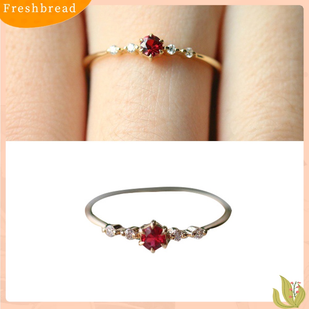 &lt; Freshbread &gt; Indah Wanita Cincin Ramping Berlian Imitasi Bertatahkan Pertunangan Lamaran Perhiasan Hadiah