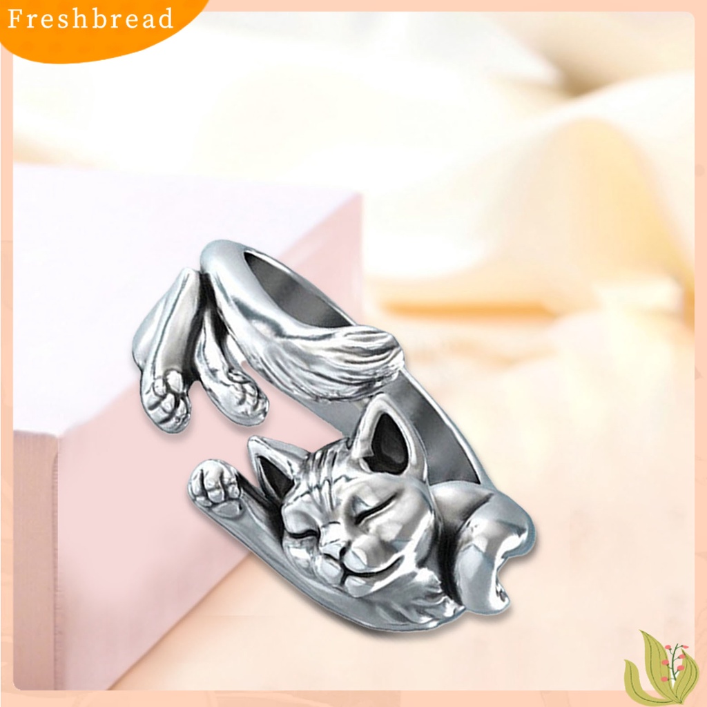 &lt; Freshbread &gt; Cute Adjustable Open Cat Kitten Totem Cincin Aksesori Perhiasan Pernikahan