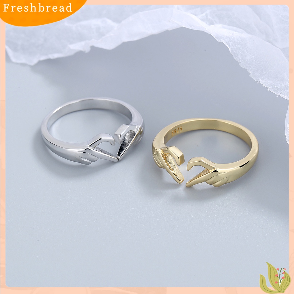&lt; Freshbread &gt; Wanita Circlet Bentuk Hati Bukaan Cincin Buku Jari Romantis Tahan Lama Untuk Hari Valentine