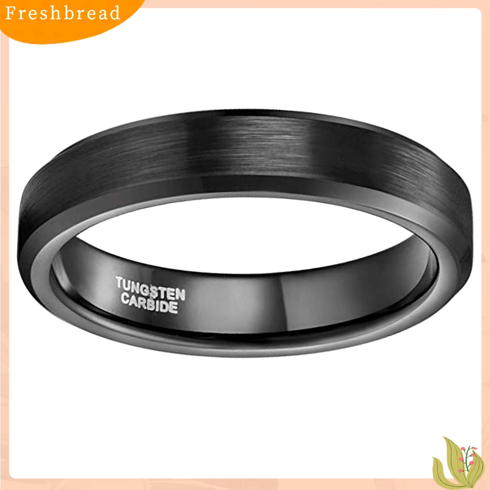 &lt; Freshbread &gt; Pernikahan Pertunangan 4mm Tungsten Carbide Band Cincin Pria Wanita Jari Perhiasan Hadiah