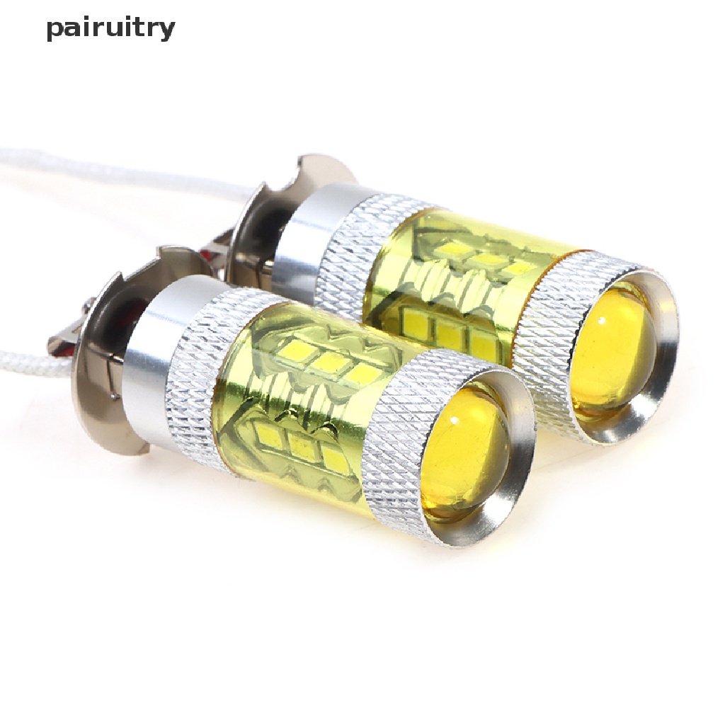 Prt 2pcs Lampu Kabut LED 12-24V H3 80W 16smd LED Car Fog Light Kuning Daya Tinggi PRT