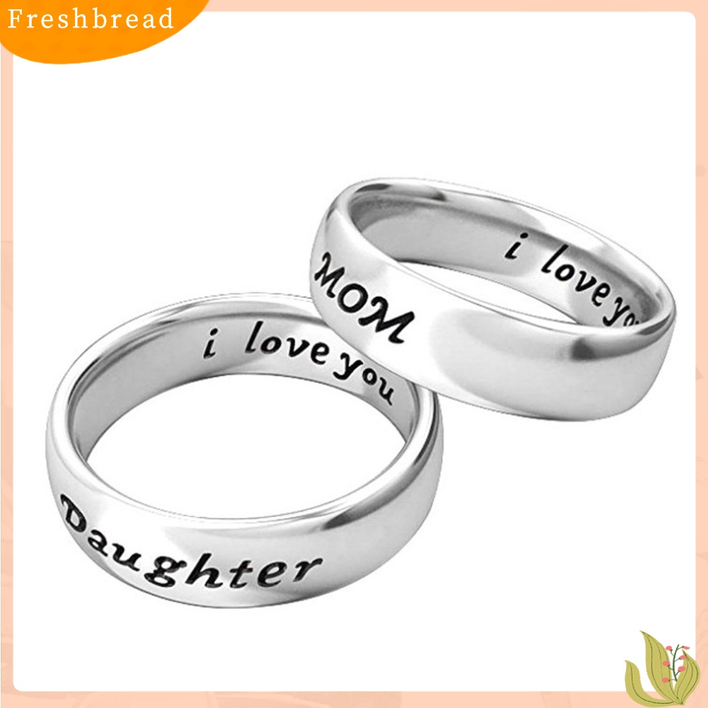 &lt; Freshbread &gt; Fashion Huruf Inggris I love You Ibu Anak Perempuan Anak Ayah Jari Cincin Perhiasan Hadiah