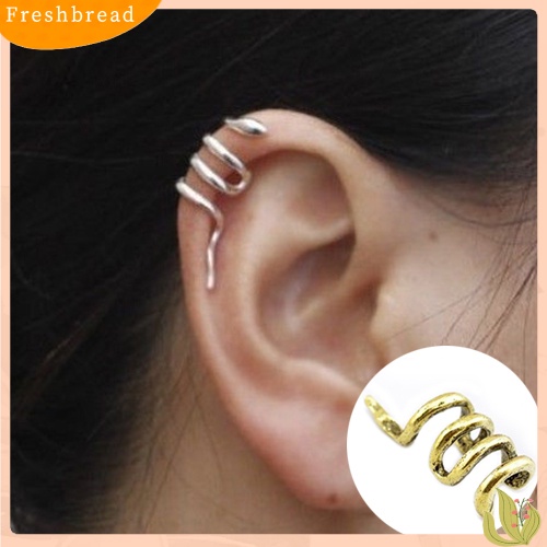 &lt; Freshbread &gt; Wanita Lady Fashion Unik Mini Ular Bentuk Telinga Manset Klip Punk Anting Perhiasan