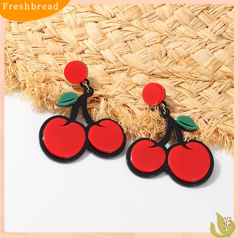 &lt; Freshbread &gt; Semangka Lucu Lemon Strawberry Fruit Series Menjuntai Wanita Ear Studs Earrings