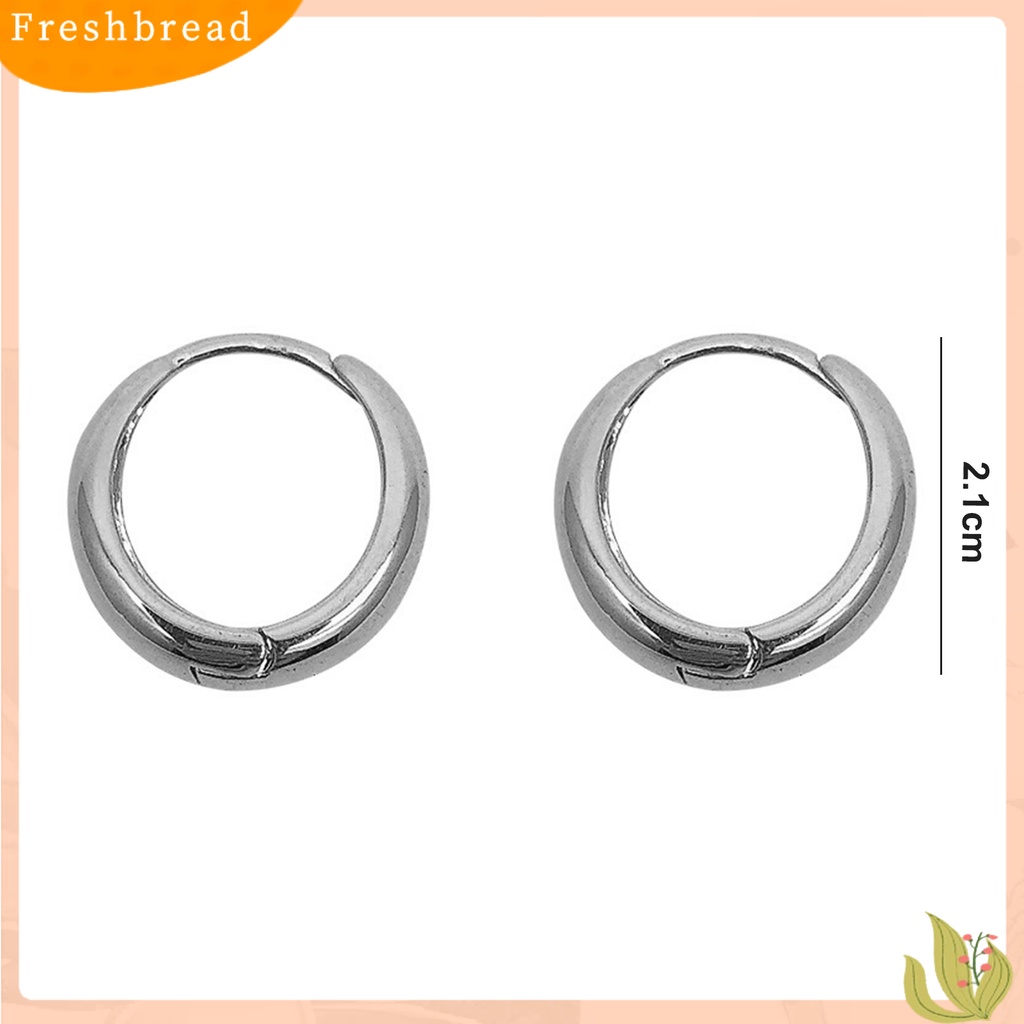 < Freshbread > 1pasang Anting Lingkaran Geometris Tindik Halus Kepribadian Electroplating Telinga Dekorasi Tebal Minimalis Tetesan Air Hoop Earrings Perhiasan Aksesori