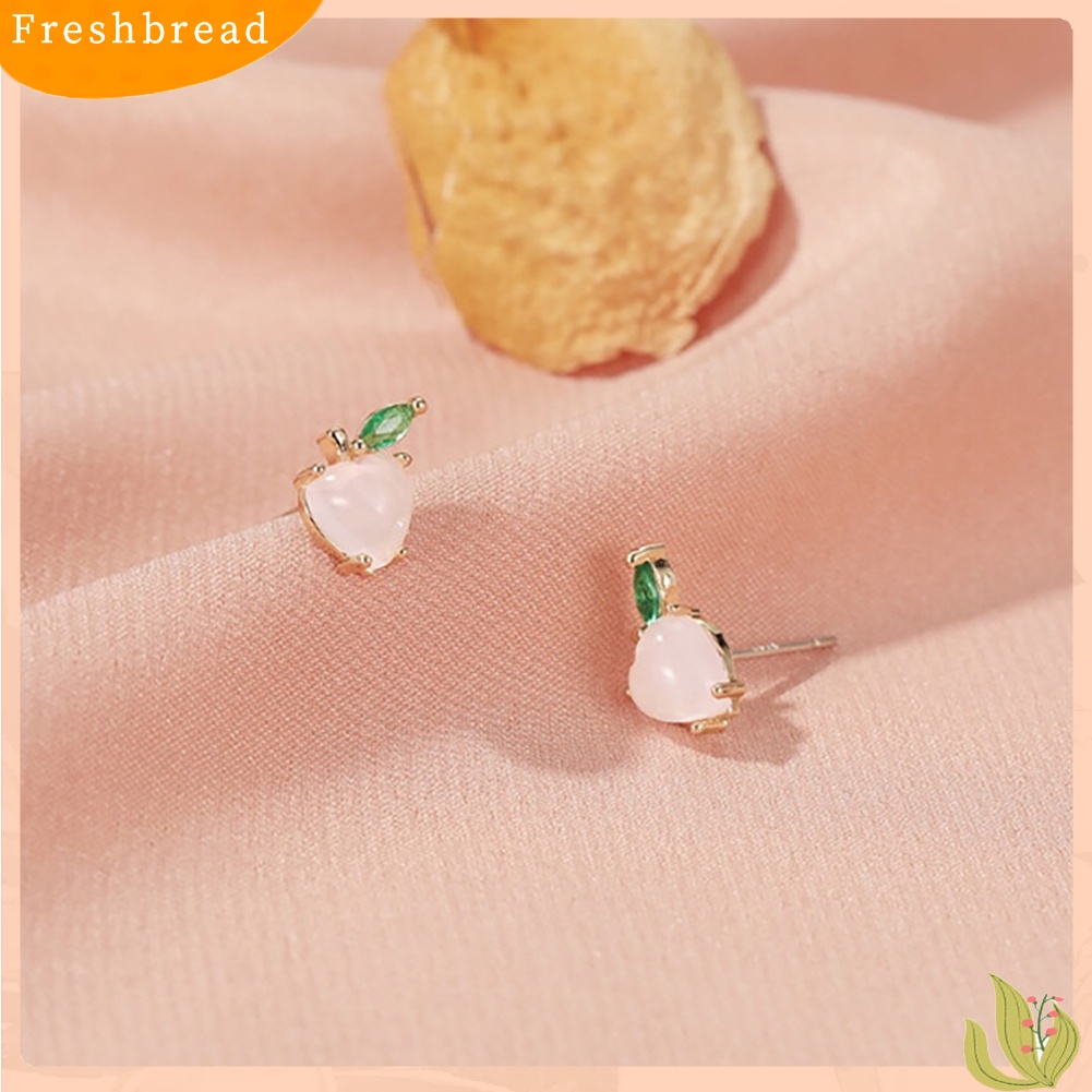 &lt; Freshbread &gt; Wanita Fashion Buah Bentuk Telinga Stud Berlian Imitasi Bertatahkan Bersinar Perhiasan Hadiah Harian