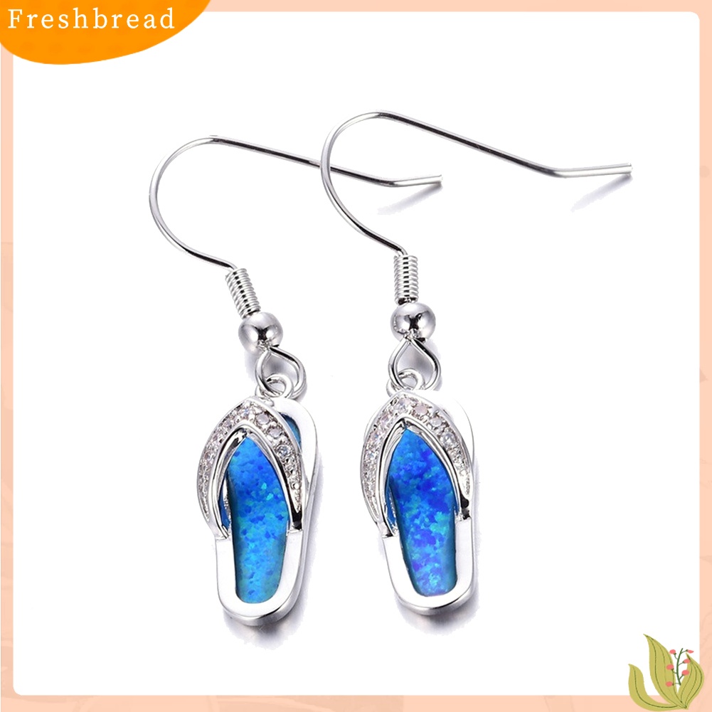 < Freshbread > Musim Panas Pantai Wanita Berlian Imitasi Sandal Jepit Liontin Kait Anting Perhiasan Hadiah