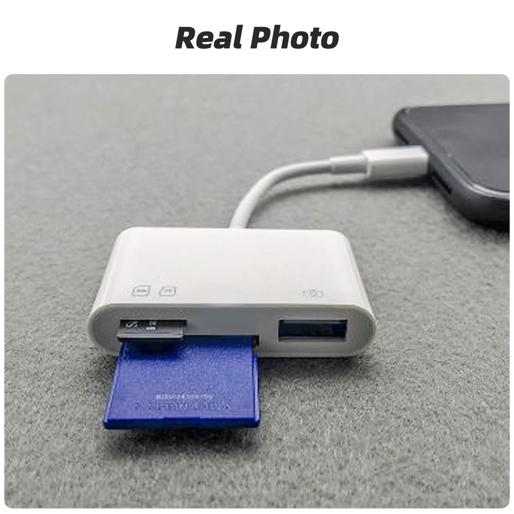 Fonken Adaptor Pembaca Kartu Memori SD TF 3in1 Untuk I-Phone 14 13 12 8Pin Ke SD TF Card Reader Konverter Data Untuk Ios13 Di Atas Kamera SD Card Reader