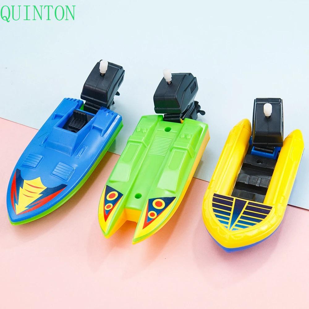 QUINTON Children Gift Clockwork Toys Bathtub Shower Speed Boat Ship Wind Up Toy Kids Playing Bath Toy Float In Water Classic Small Steamboat