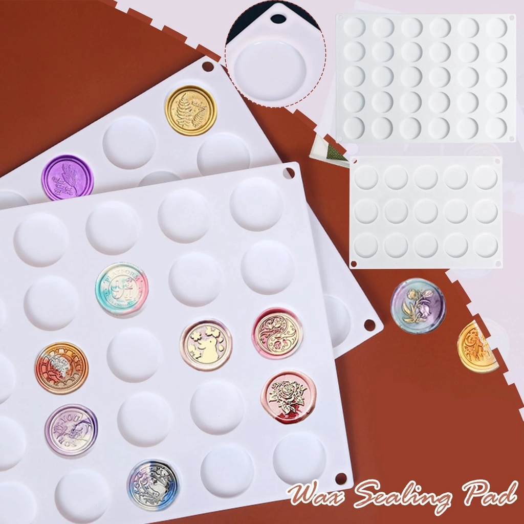 12-rongga Soft Silicone Seal Mold/Cetakan Lubang Bulat DIY Craft/Undangan Amplop Stamp Making Seal Model Pres/Alat Bantu Sealing Mat Aksesoris