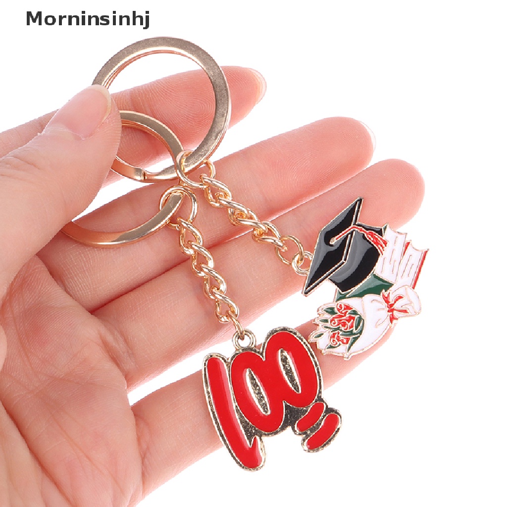 Mornin Indah Alloy Drip Oil A+100Bentuk Topi Sarjana Ch Gantungan Kunci Teks Inspiratif Berkah Keyring Hadiah Siswa Aksesoris id