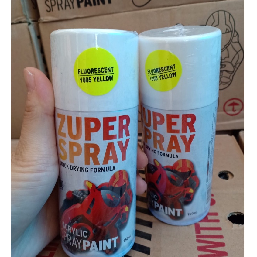 Zuper Spray Paint Pilok Pilox Warna Stabilo Yellow / Fluorescent Yellow / Stabilo Kuning (P 1005) 150cc/150ml