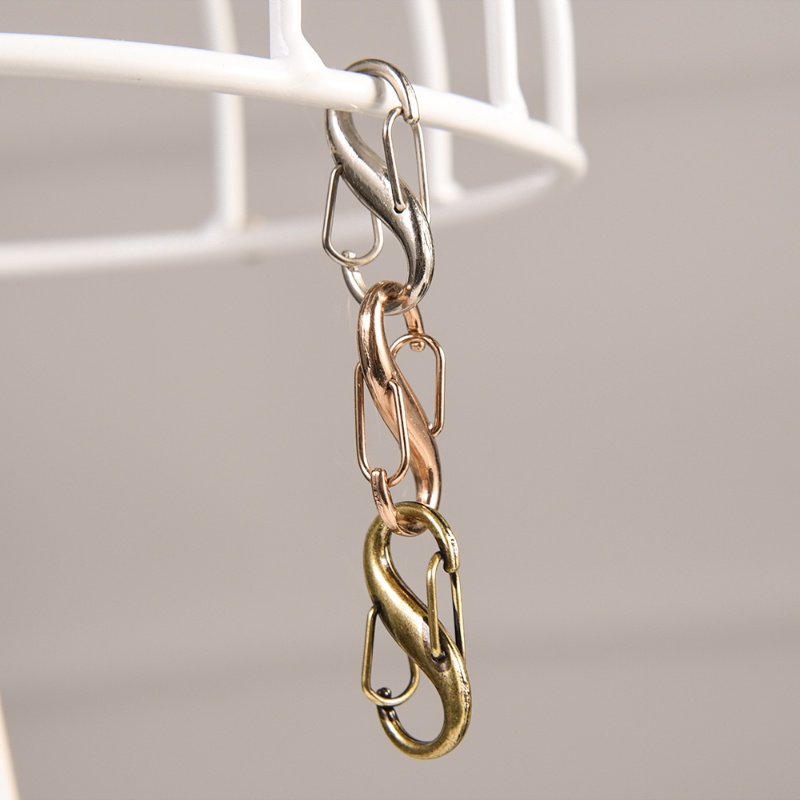 S Type Shape Adjustable Metal Buckle/Kaitan Rantai Gesper Ganda Klip Logam Kecil Untuk Extender Aksesoris Panjang Rantai Tas