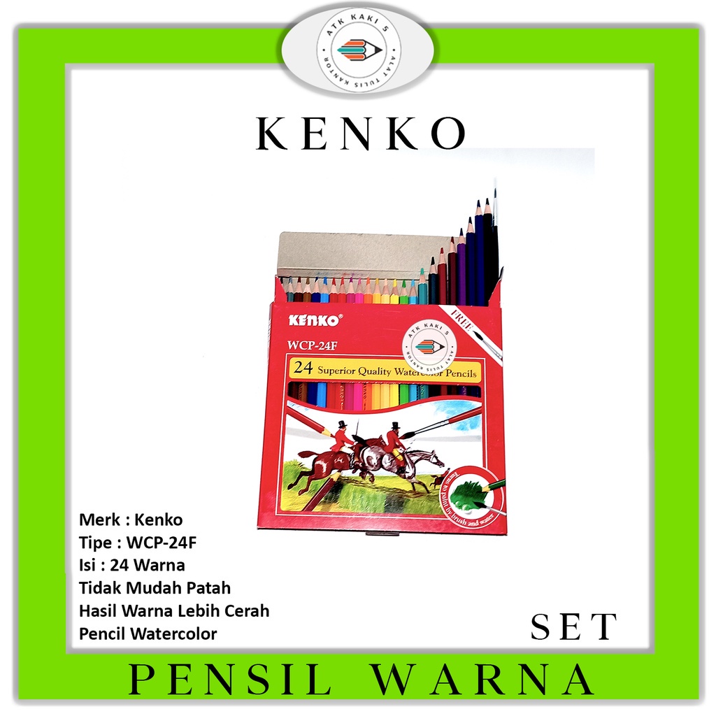 

Kenko - Pencil Warna 24 Superior Quality Watercolor Pencils WCP-24F - Set