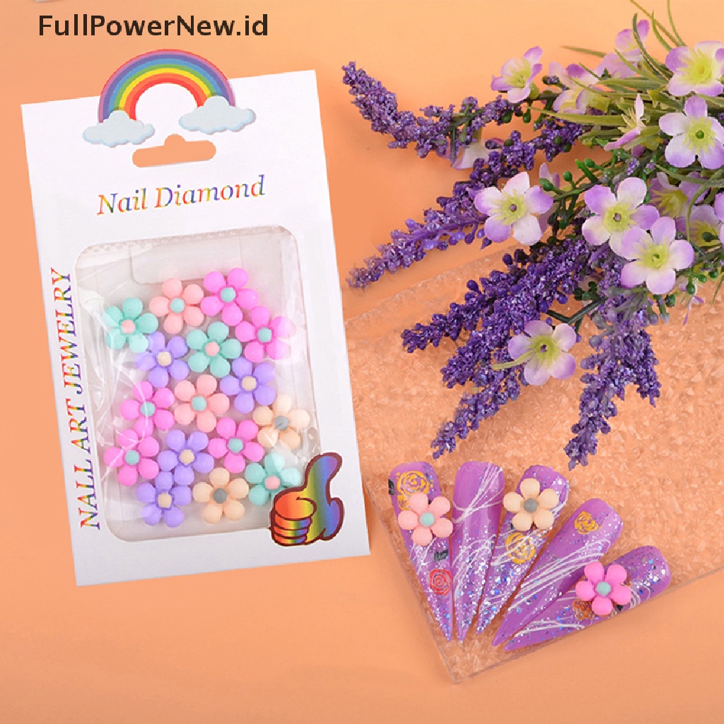 Power 20Pcs Bunga Matahari Nail Art Kawaii Daisy Kartun Manicure Dekorasi Ch ID