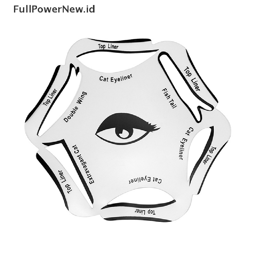 Power Quick 6in1 Eyeliner Template Cat Eye Makeup Smoky Liner Guide Stensil ID