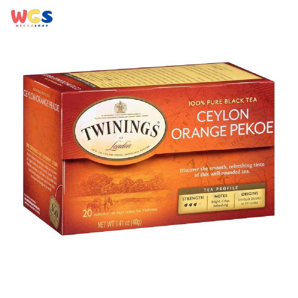 Twinings of London Ceylon Orange Pekoe 100% Pure Black Tea 20s x 2g