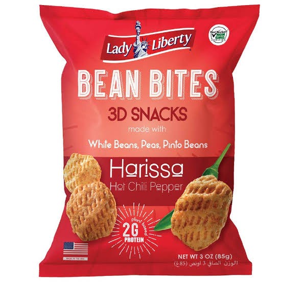 

Lady Liberty Bean Bites Harissa Non-gmo Plant-Based Protein, 85gr USA