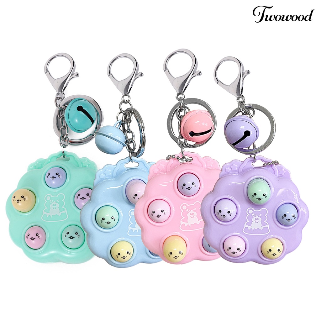 Twowood Whack-a-mole Gantungan Kunci Indah Nostalgia Kartun Liontin Dengan Bell Menghilangkan Bosan Gelisah Mainan Mini Portabel Konsol Game Gantungan Kunci Hadiah Natal