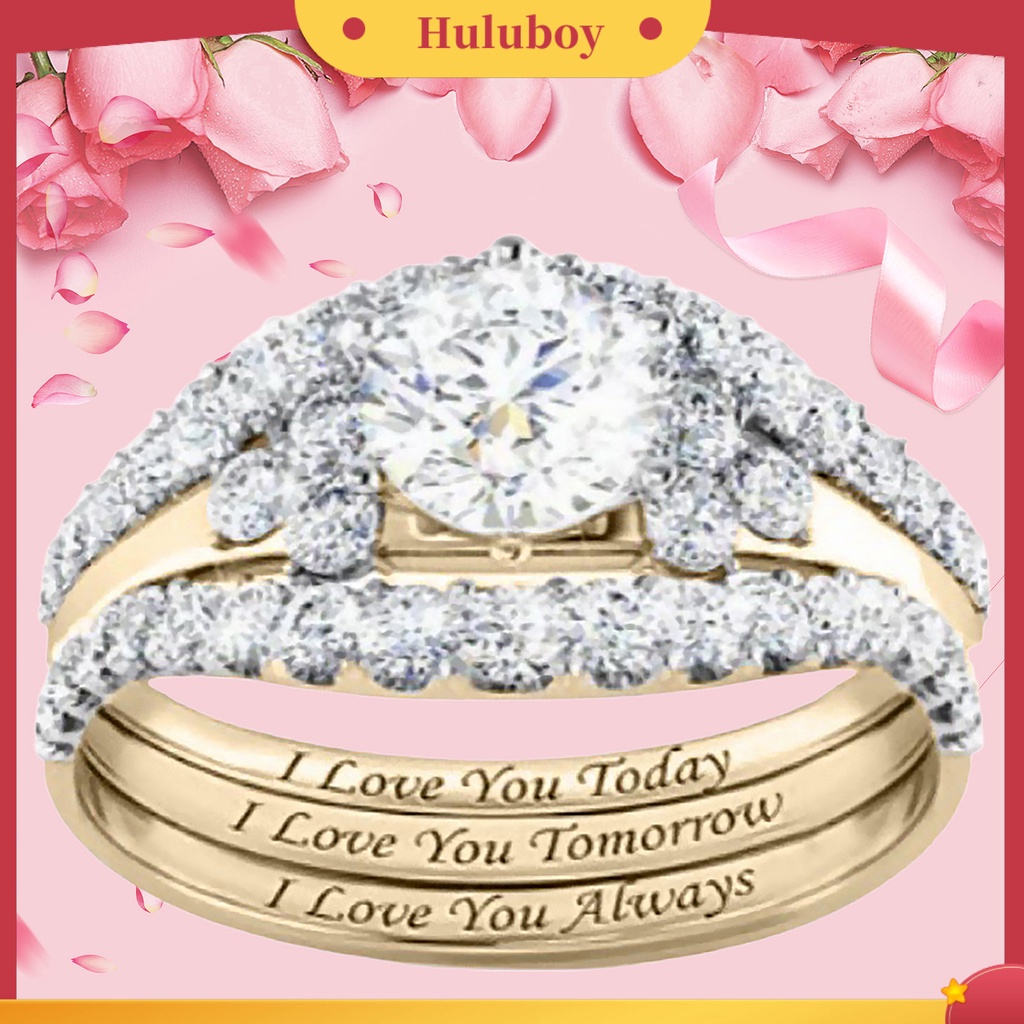 {Ready Stock} 1set Cincin Wanita Electroplate Berkilau Alloy Halus Ladies Finger Ring Untuk Pesta