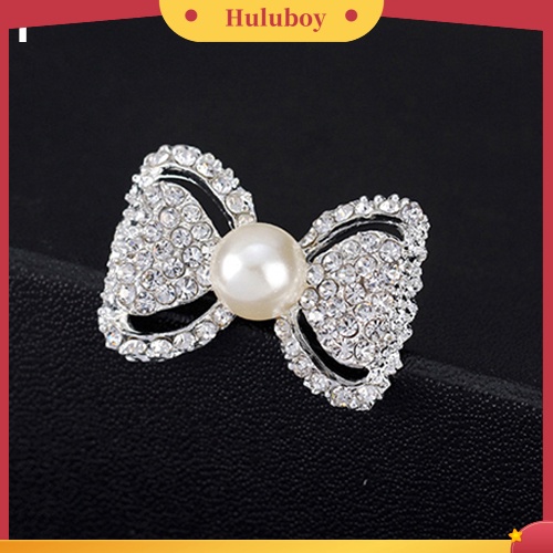 {Ready Stock} Lady Fashion Ikatan Simpul Berlian Imitasi Mengkilap Mutiara Imitasi Syal Gaun Bros Pin