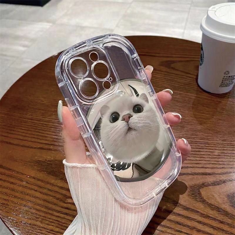 IPHONE Casing Transparan Kucing Lucu Kompatibel Untuk Iphone14 13 12 11 Pro Max XS X Xr8 +7Plus Silikon Lembut Shockproof Casing Ponsel Cover Sel Precticer