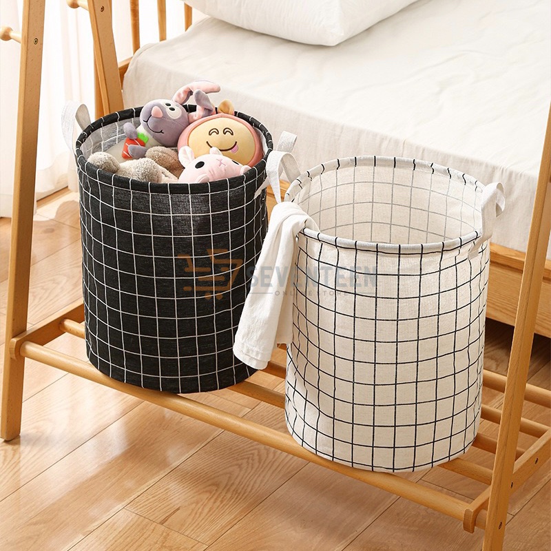 SEVENTEEN H03 KERANJANG LAUNDRY BAG LIPAT KERANJANG CUCIAN PAKAIAN KOTOR BULAT KANTONG TEMPAT PAKAIAN BAJU KOTOR KAIN LAUNDRY BASKET