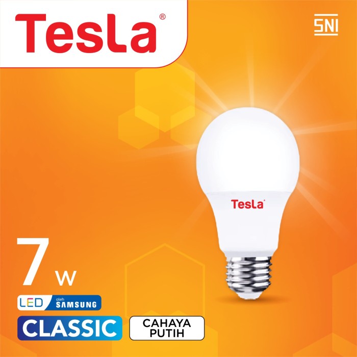 Tesla Lampu Bohlam LED 7 watt Samsung Inside SNI LED Bulb