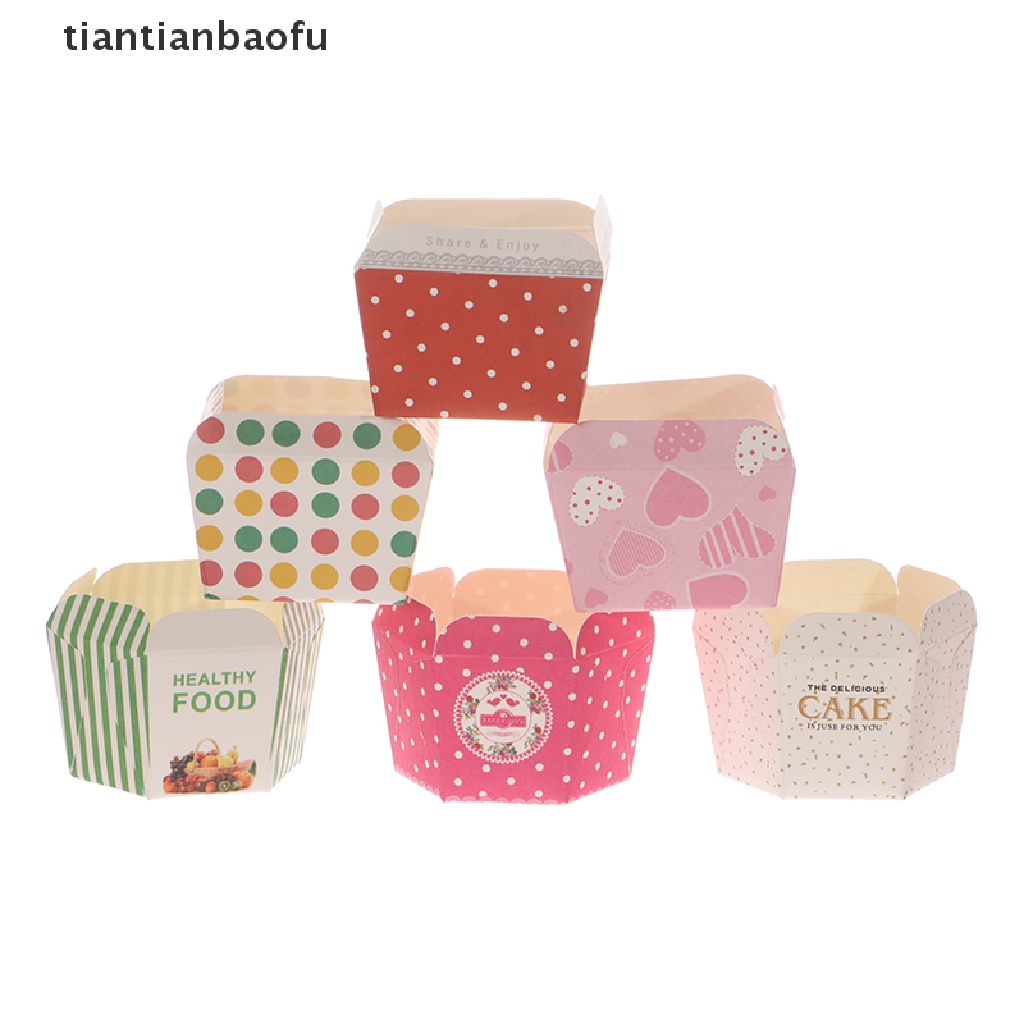 [tiantianbaofu] 100 Pcs Hari Anak Hexagon Cupcake Paper Cups Muffin Liners Baking Cups Butik