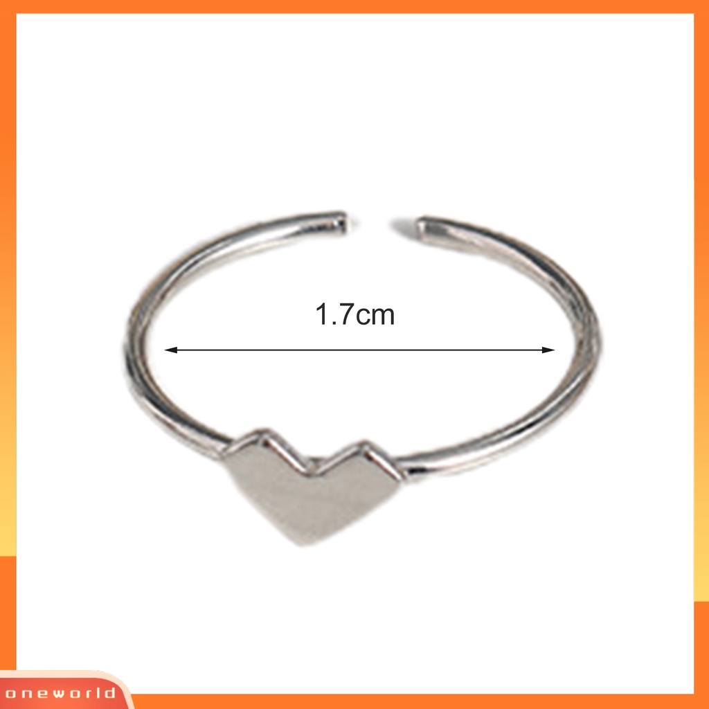 [EONE] Cincin Jari Berongga Keluar Plating Jantung Perhiasan Membuka Cincin Yang Dapat Disesuaikan Hadiah Hari Kasih Sayang