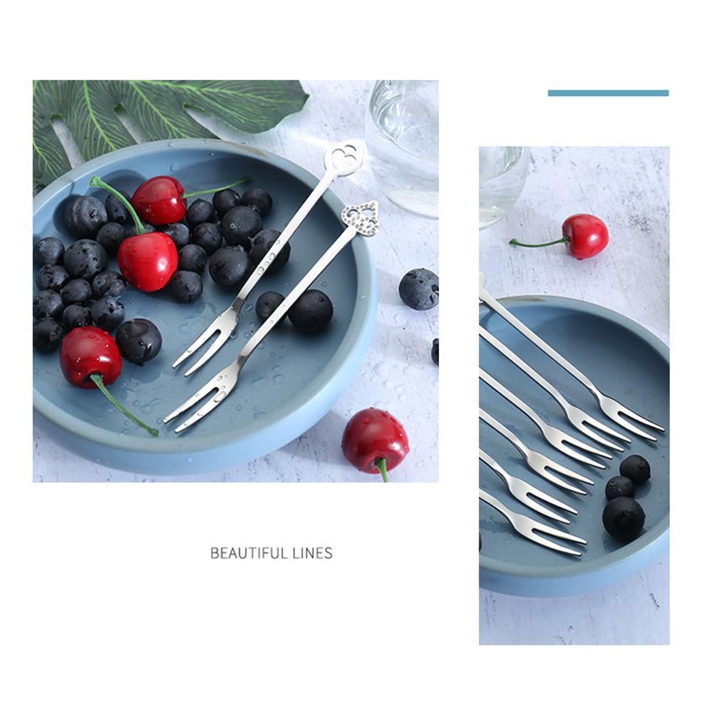 Garpu Buah Dessrt Salad Garpu Peralatan Makan Dapur Rumah Stainless Steel Restoran Kue BBQ Alat Masak Perlengkapan Sendok Garpu
