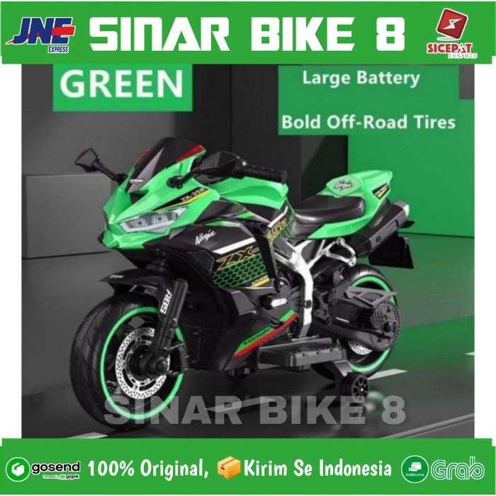 Motoran Aki YUKITA 738 KAWASAKI NINJA GO Ban Karet Mainan Anak