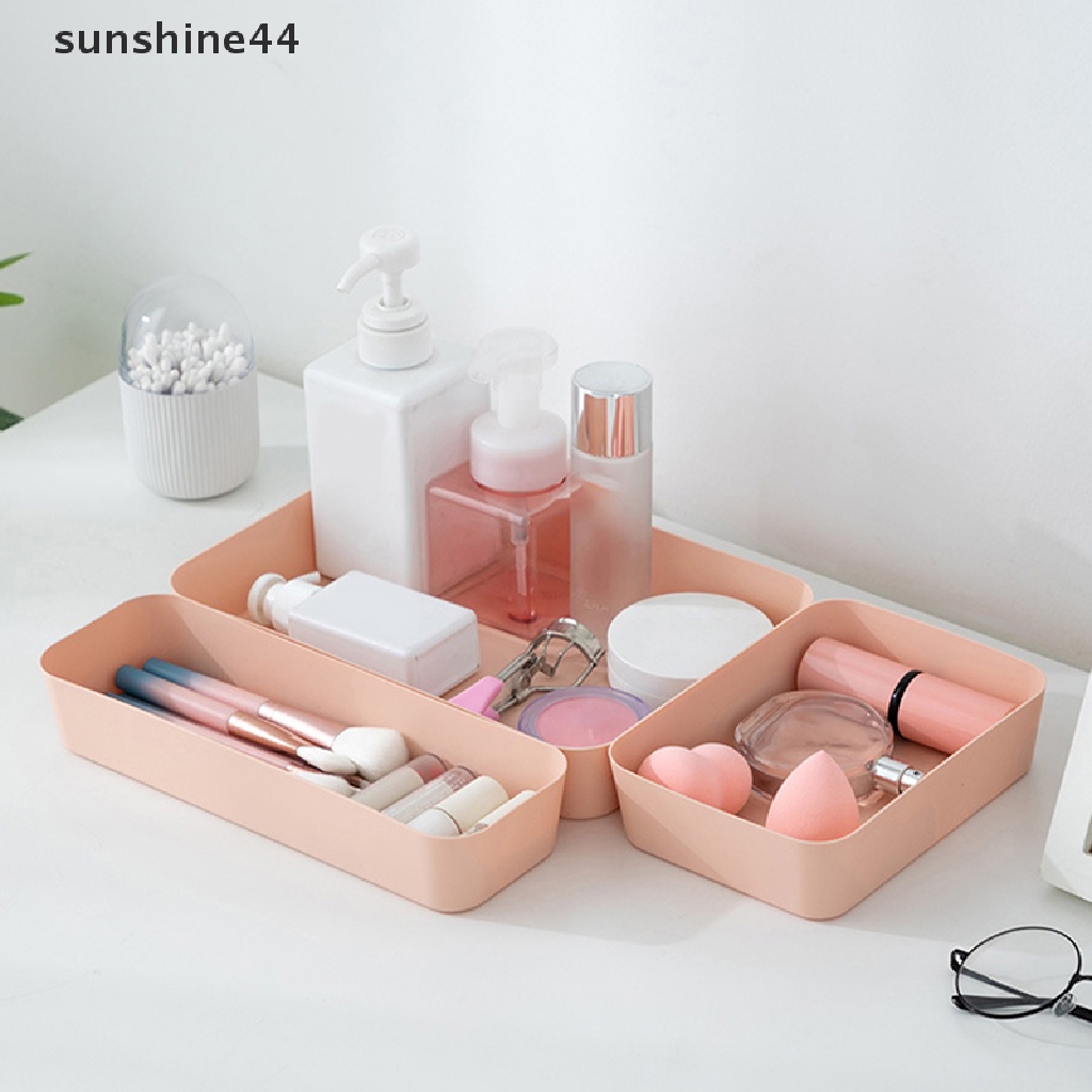 Sunshine Combinable Storage Box Desktop Tempat Penyimpanan Kosmetik Makeup Pakaian Peralatan Makan ID