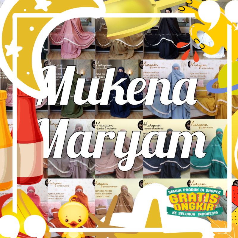 MUKENA MARYAM PLUS TAS (LABEL SAVNA) / MUKENAH KATUN MUSLIMAH/ Trendy Katun
