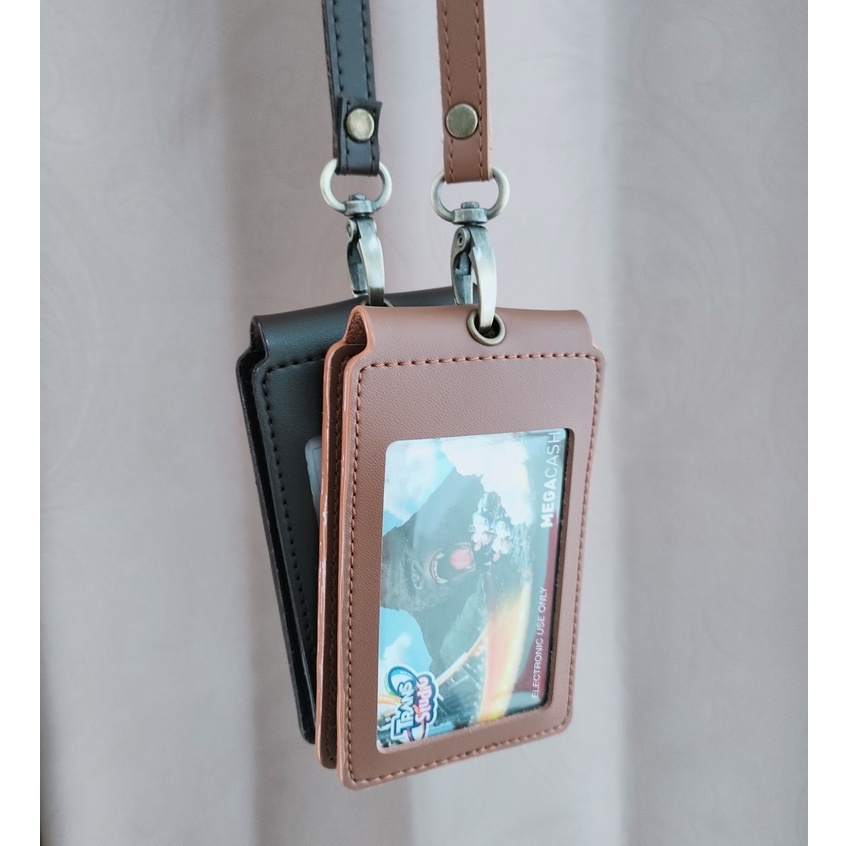 

Id Card name tag kulit Holder Double Flip Magnet Terbaru kekinian