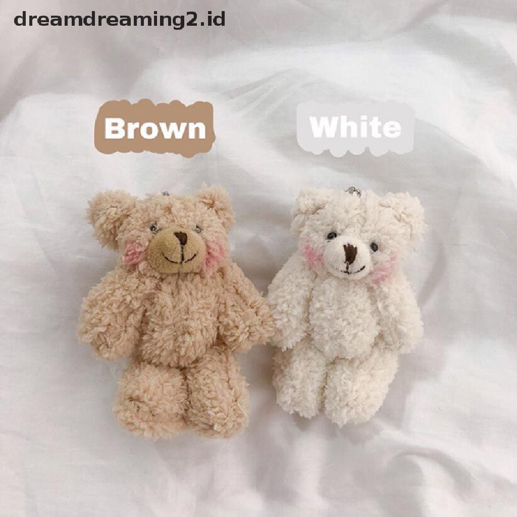 (hot) Beruang Kecil Plush Lembut Boneka Mainan Gantungan Kunci Liontin Ornamen Tas Gantung Decor//