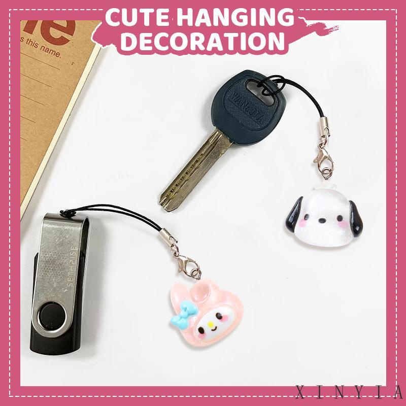 [xinyia.id11] Liontin Telepon Glitter Transparan Pochacco Cinnamoroll Lucu USB Flash Disk Tas Pendant Lanyard