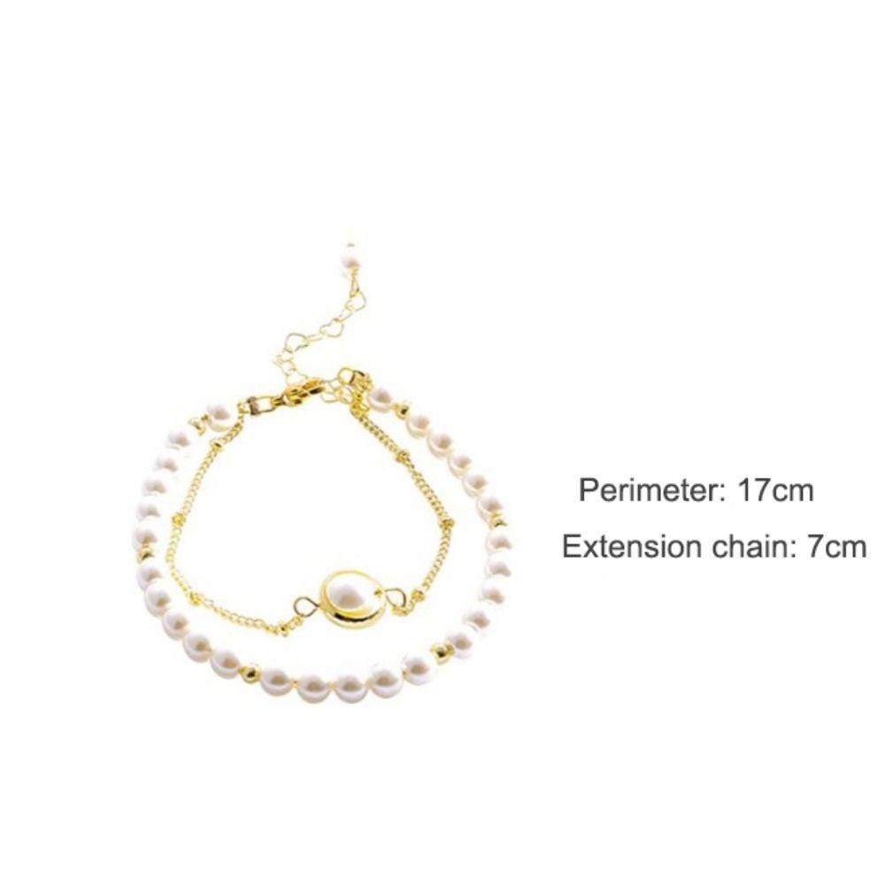 Mxbeauty Korea Gelang Mewah Fashion Rantai Emas Keperakan Indah Shiny Double Layer Bracelet