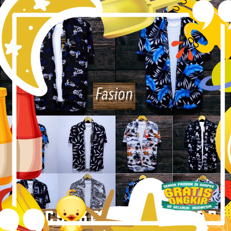 PROMO 3 PCS KEMEJA 90RB TERBARU KEMEJA MOTIF PRIA DEWASA / HEM PRIA CASUAL MOTIF / KEMEJA HAWAI KEME