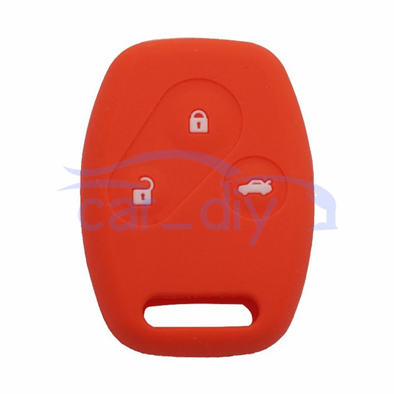 Kasus Kunci Silikon Penutup Jarak Jauh Gantungan Untuk Honda Accord City Fit Odyssey CRV Civic Cangkang Pelindung Hitam Biru Merah Car Remote Key Case