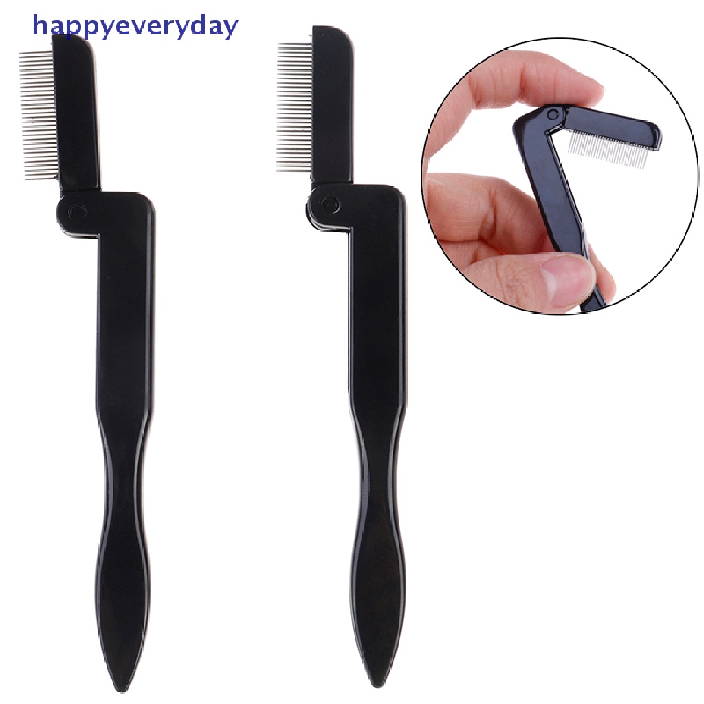 [happy] Sisir Bulu Mata Lipat Alat Sikat Alis Logam Pemisah Maskara lash curl black [ID]