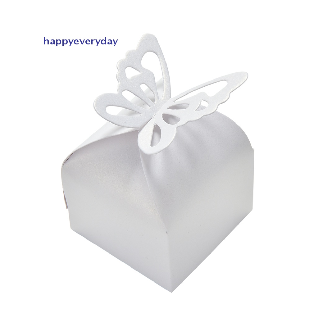 [happy] 10pcs Kotak Kue Permen Hadiah Nikmat Gaya Kupu-Kupu Untuk Pesta Pernikahan Baby Shower  10x Kupu-Kupu Kue Pernikahan Nikmat Hadiah Kotak Permen Baby Shower Bapenings Bags  10pcs Bu