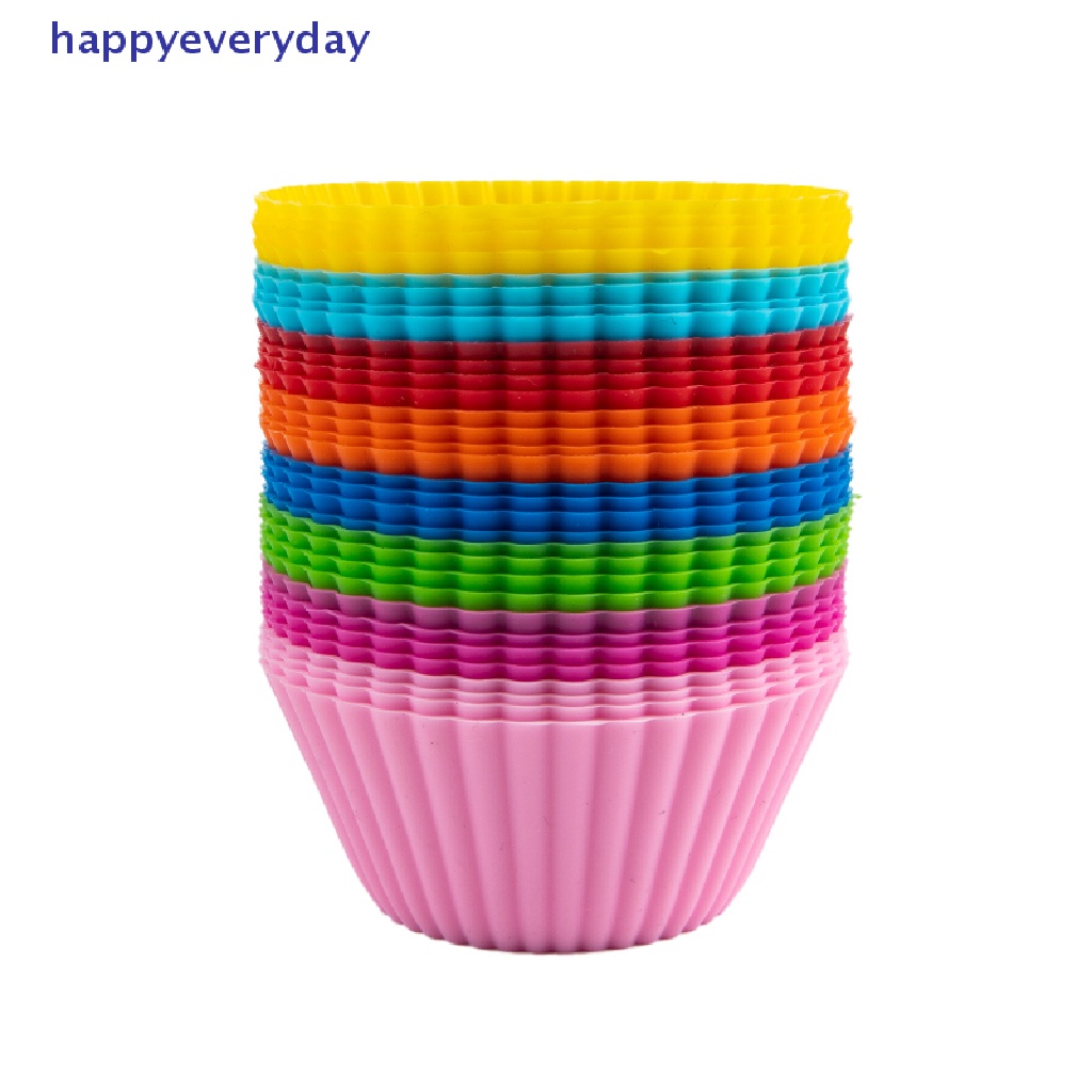 [happy] 4pcs Silicone Cake Cup Liner Cetakan Kue Cup Muffin Bulat Cakecup Alat Kue [ID]