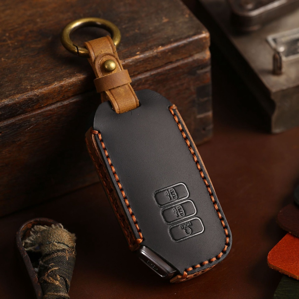 Kulit Asli Case Kunci Mobil Fob Cover Kunci Tas Shell Untuk KIA Seltos Sportage R Stinger Sorento Cerato K5 20-2021