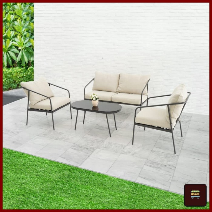 SOLEIL Zever Set Kursi Meja Teras Cafe Resto Outdoor 3 Kursi 1 Meja