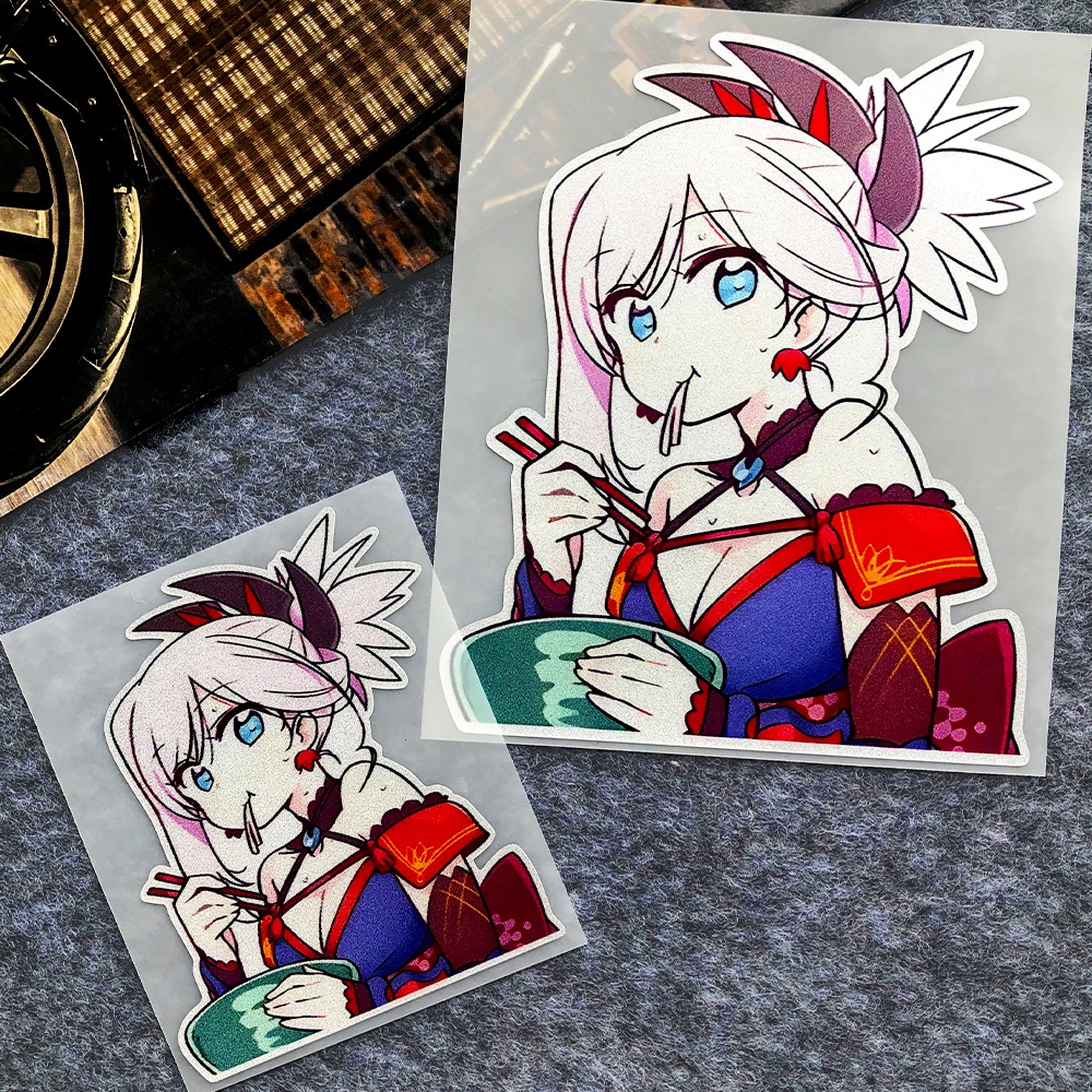 1pcs Gadis Musik Pop Kartun Anime Animasi Motor Body Helm Stiker Dekorasi Penutup Mobil Elektrik Gores Mempercantik Stiker